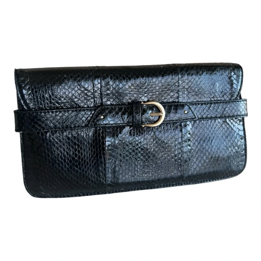 Cole Haan Collection Black Snake skin Clutch